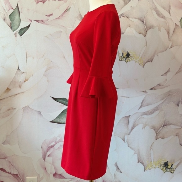 Donna Morgan Women's Kendall 3/4 Elbow Bell Sleeve Sheath Dress Size 0 - Picture 8 of 10